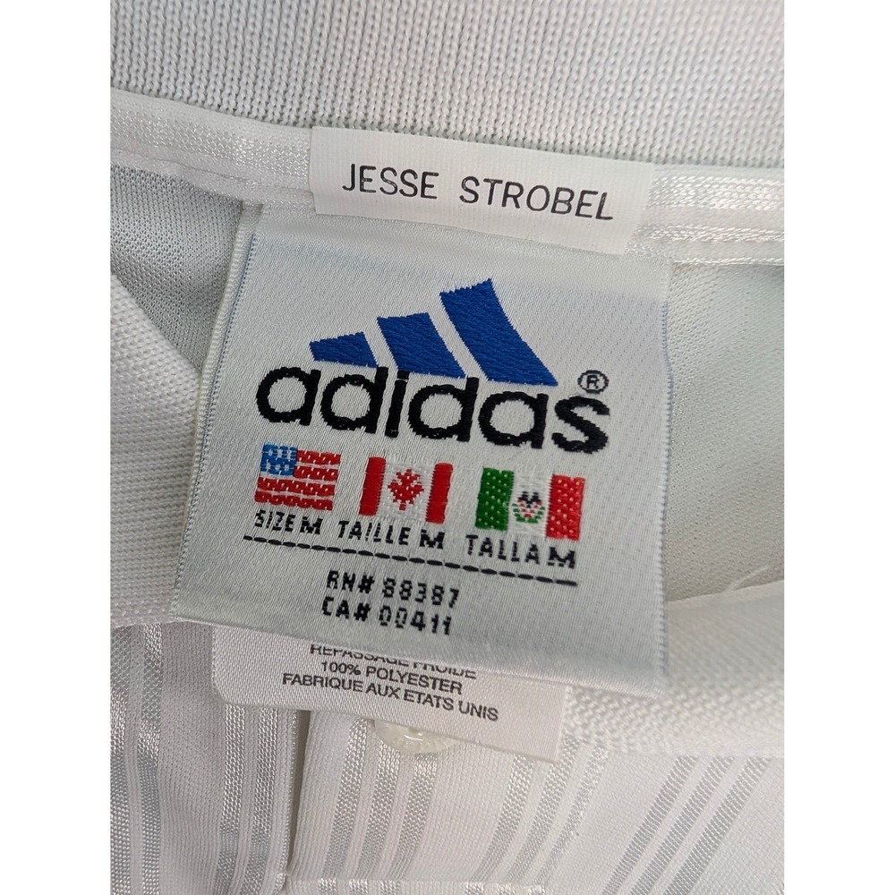 Adidas Westport Soccer Assn Jersey Polo Shirt Men's Size M White Navy #27 USA - Picture 2 of 9